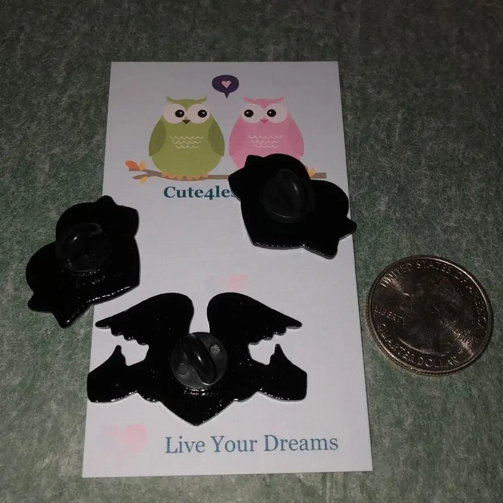 3 Piece True Love Rise Above Heart Pins Brooches Valentine's